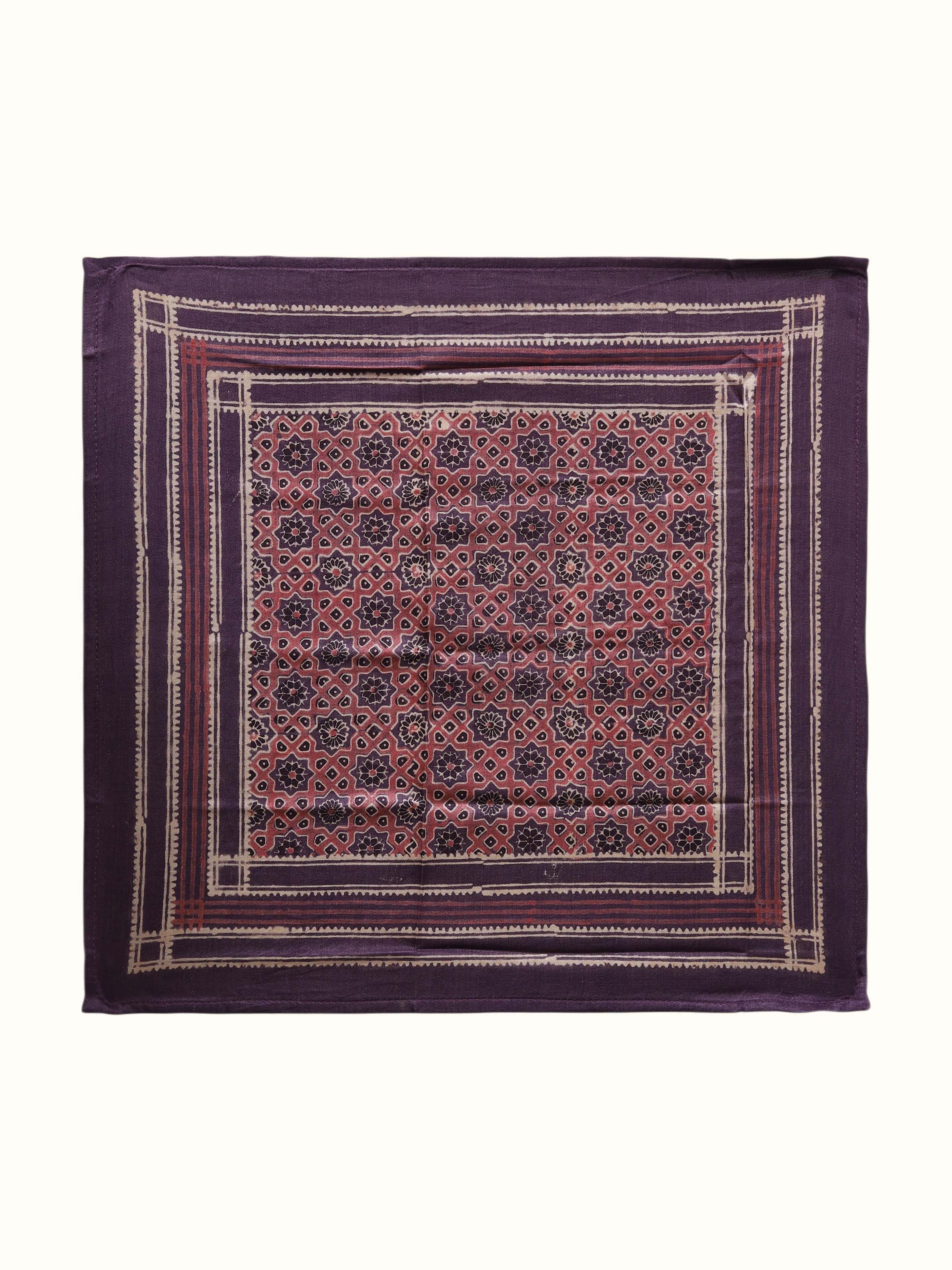 Assorted Silk Ajrakh Block Printed Pocket Squares Gift Set (3Pcs)