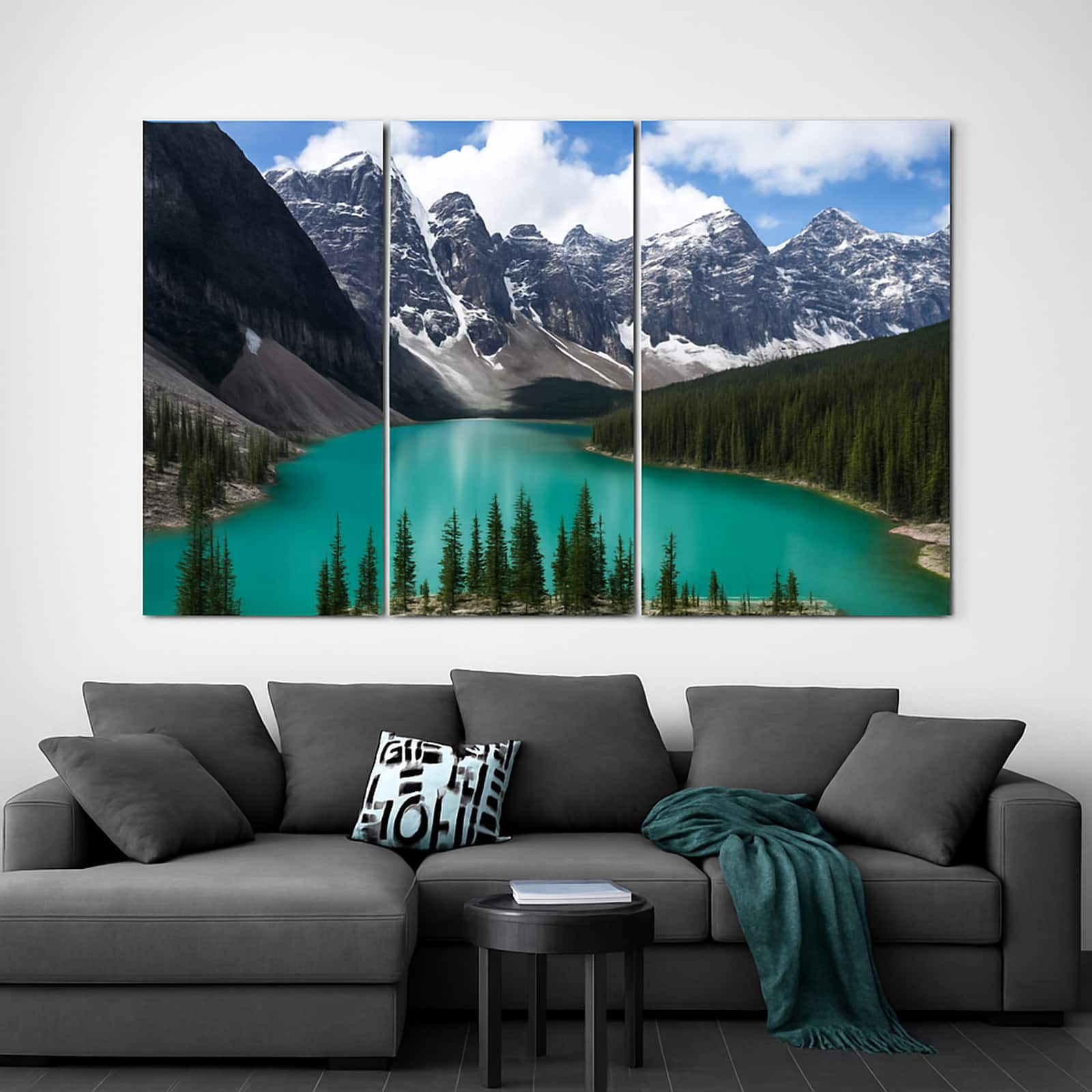 Truss Pcs Blue White Lake Louise Landscape Canvas Wall Canvas Wall Prints Set of 3 Multicolor Matte