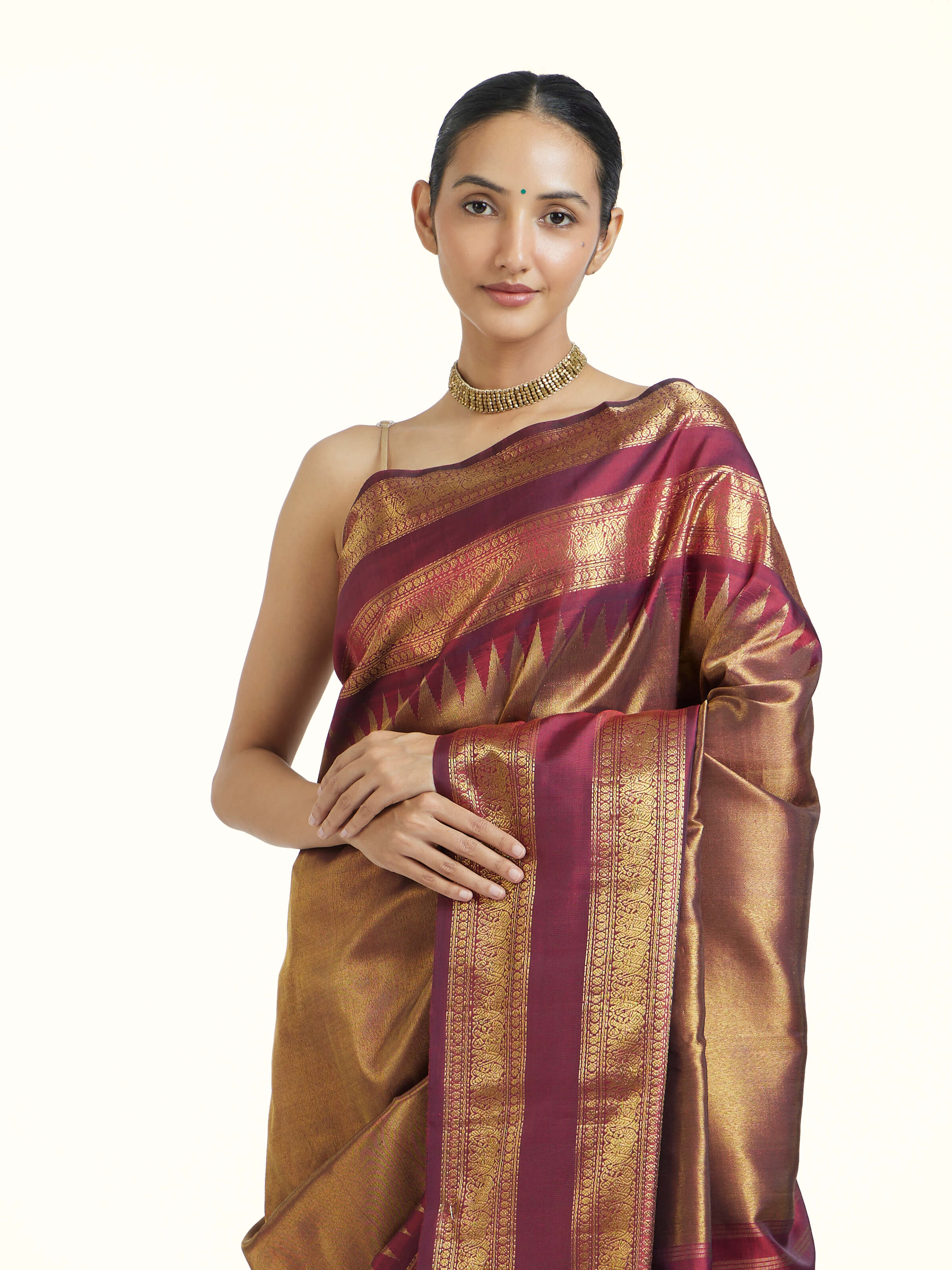 Pink Kancheepuram Silk Zari Saree