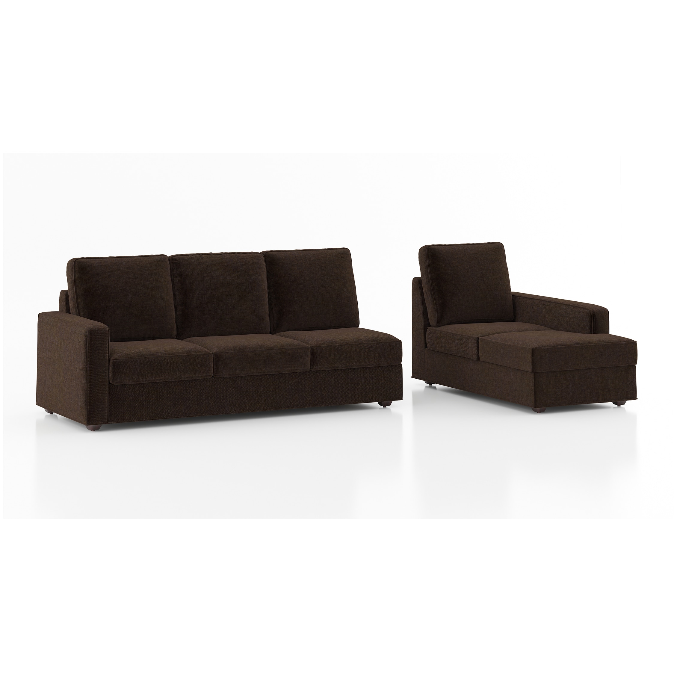 Apollo Compact Sofa (Colour : Dark Earth, Cushion : Hard, Back Type : High Back, Seating Capacity : Right Aligned 3 Seater + Right Aligned Chaise + Ottoman)