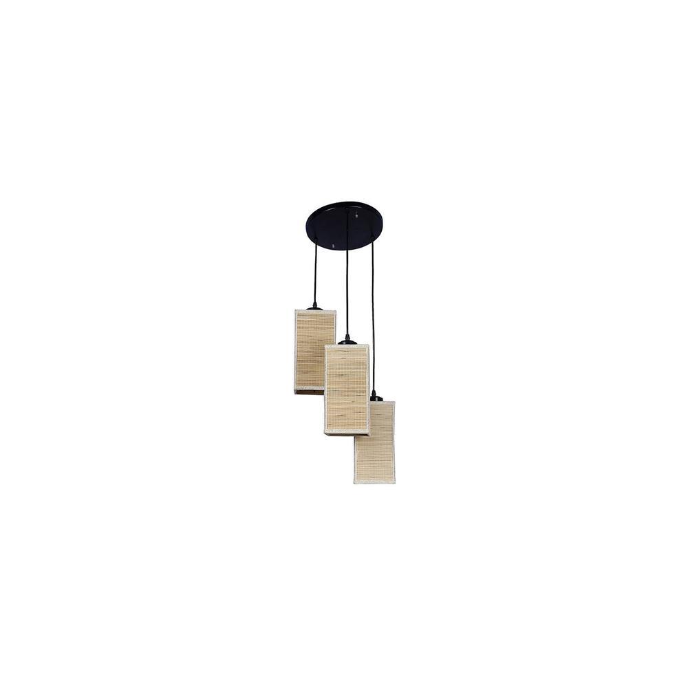 Kasen Beige Bamboo Cluster Hanging Light