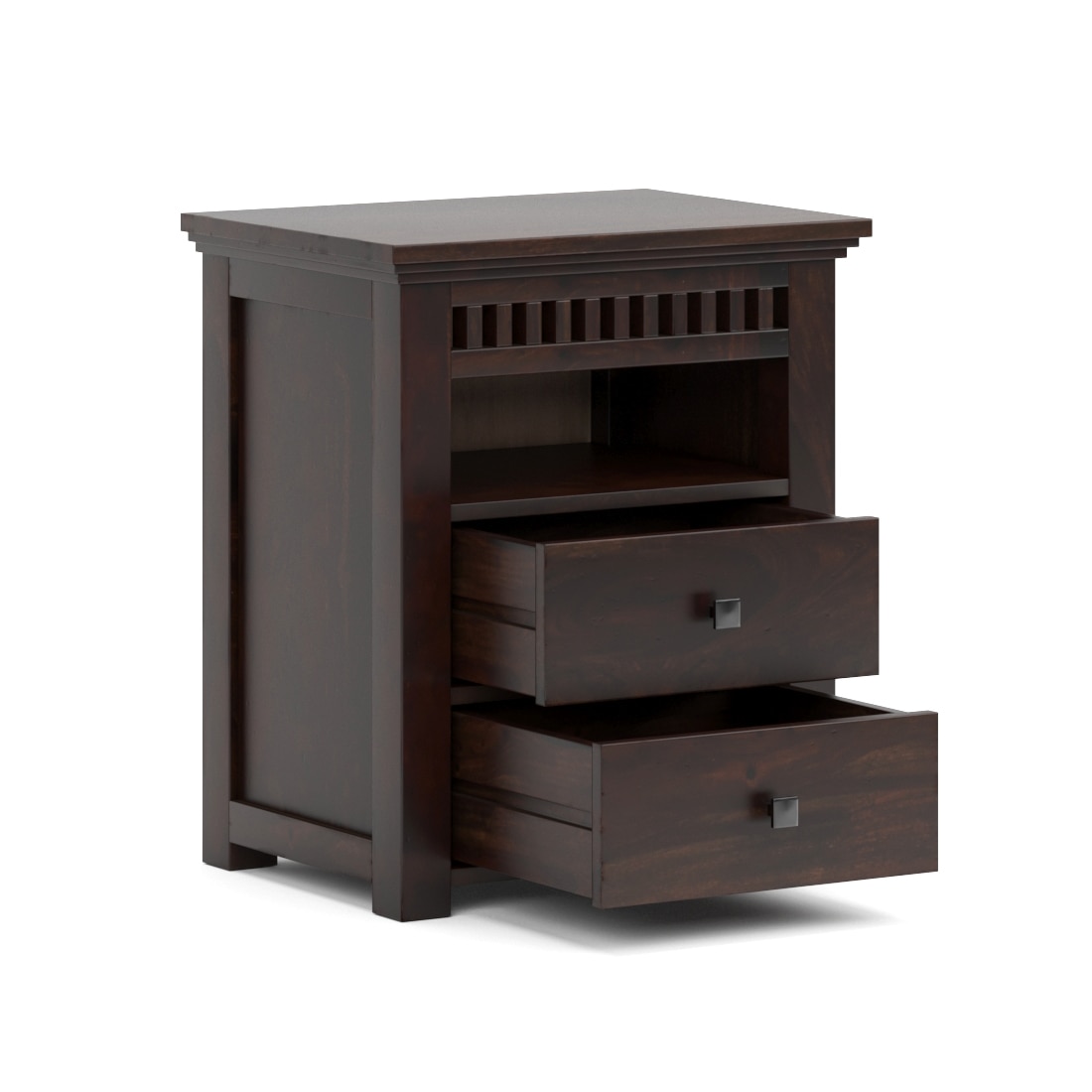 Madhavi Solid Wood Bed Side In Walnut Teak Finsh