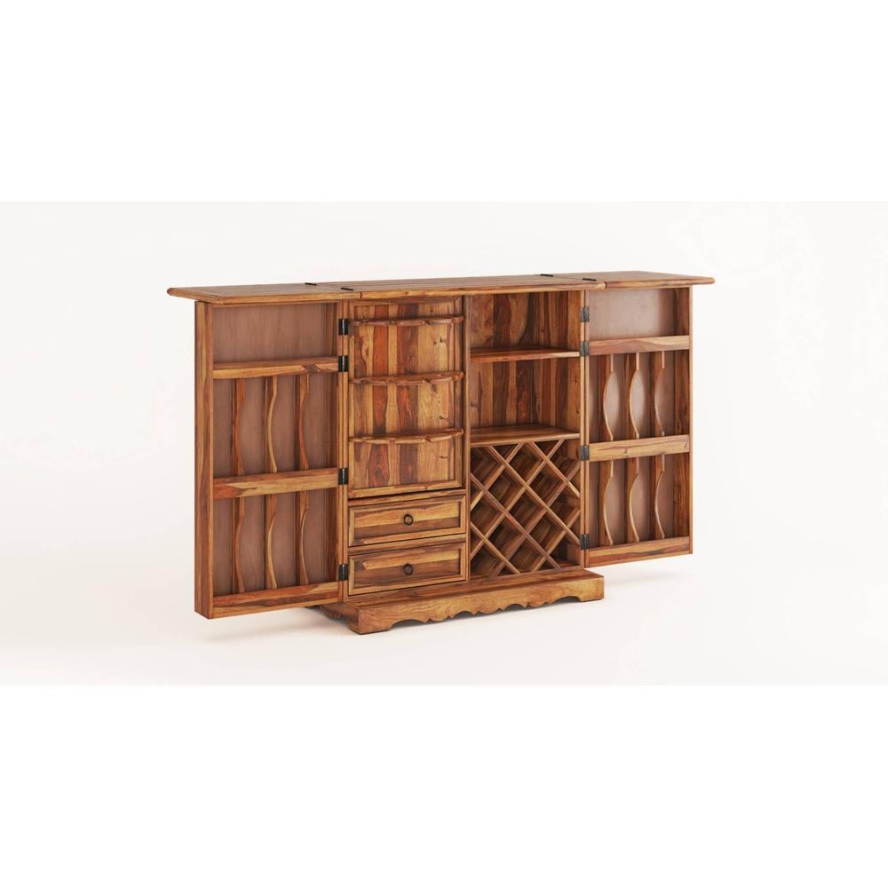 Parquet Bar Cabinet in Teak Finish