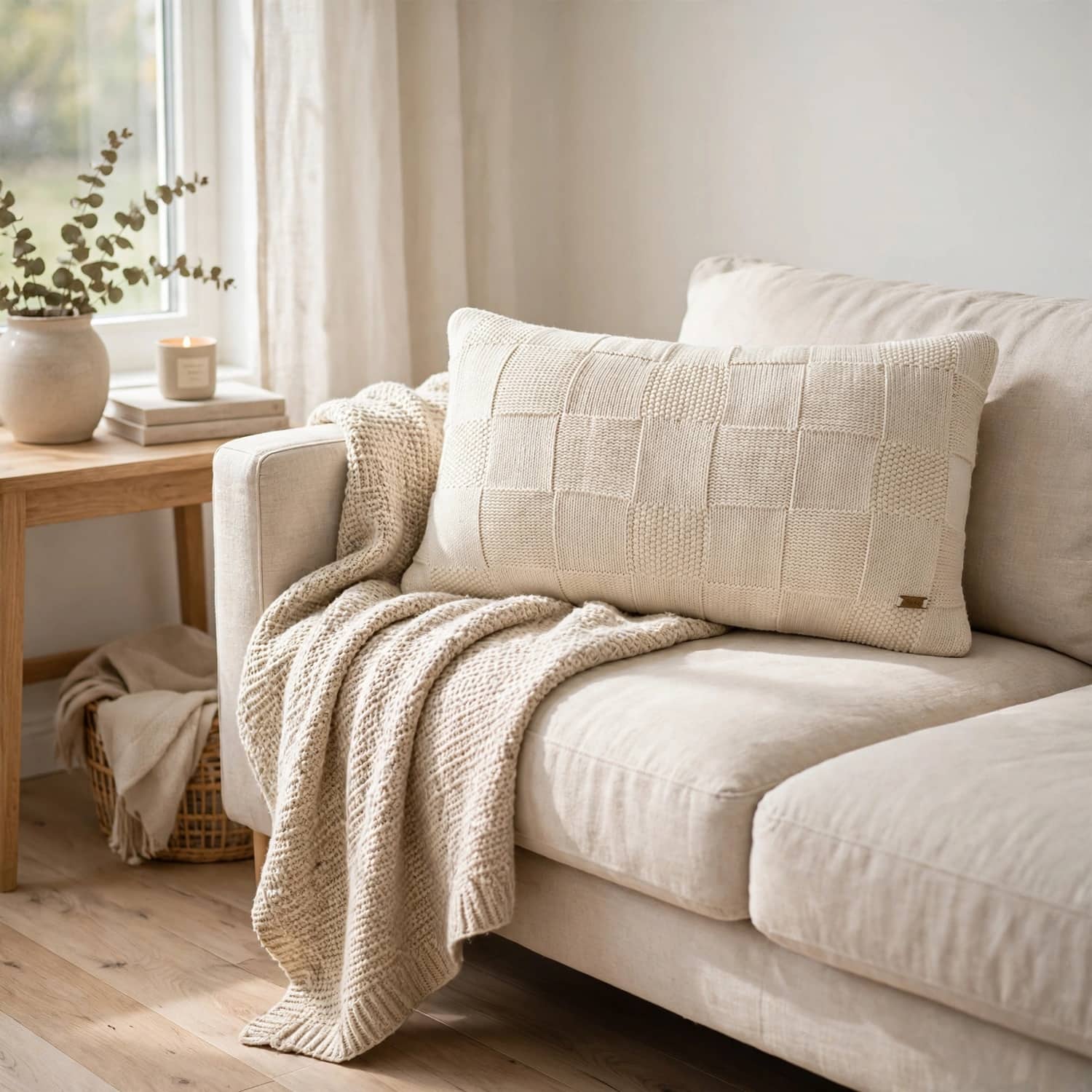 Nora Natural Decorative Cushion Cover 12 x 20 Inches