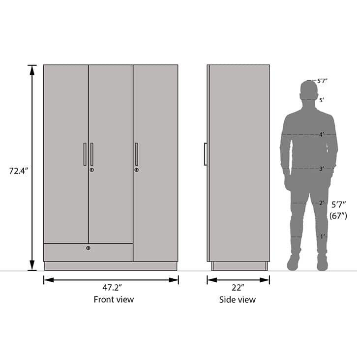 Bocado 3 Door Wardrobe in Columbian Walnut Finish