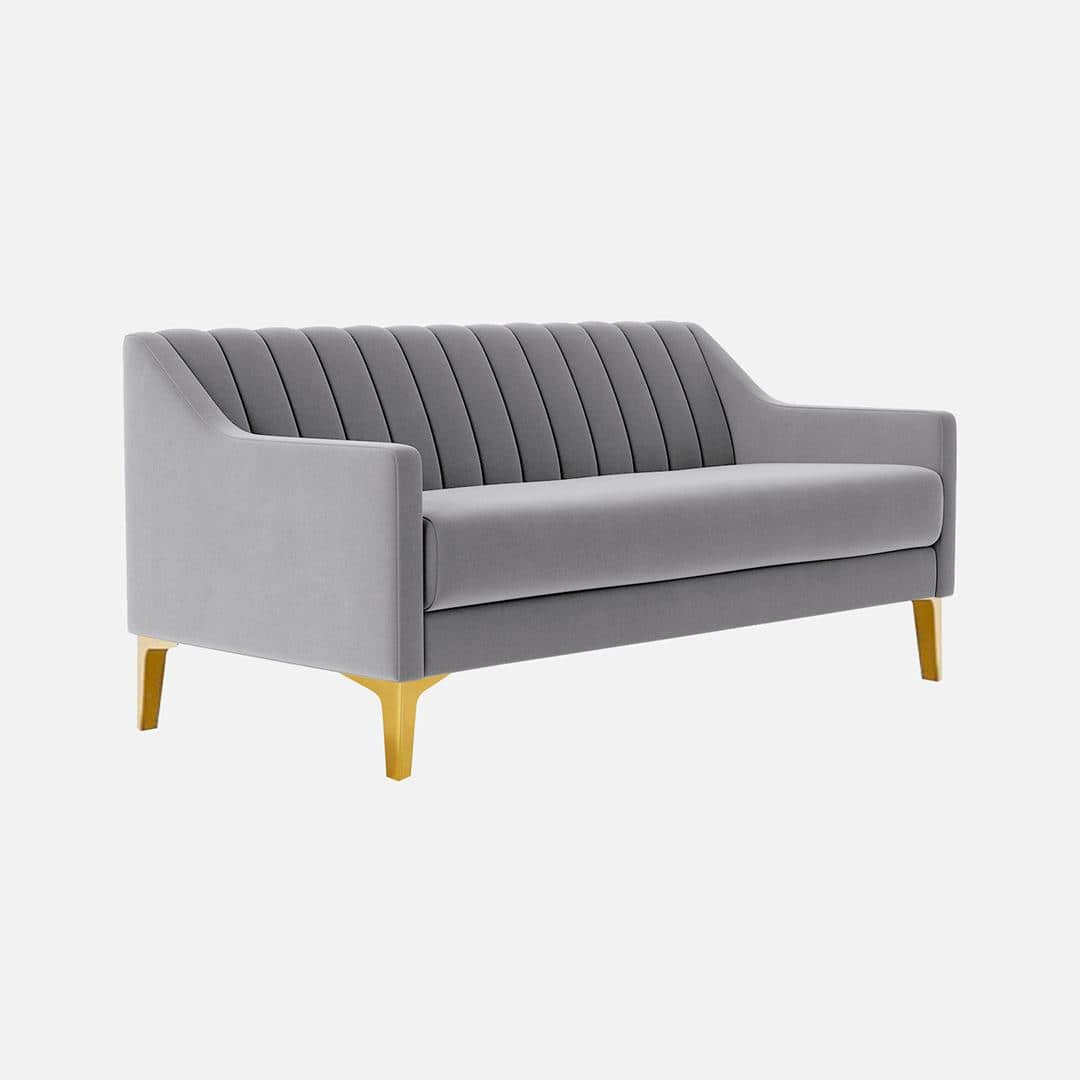 Fame Velvet 3 Seater Sofa in Grey Colour