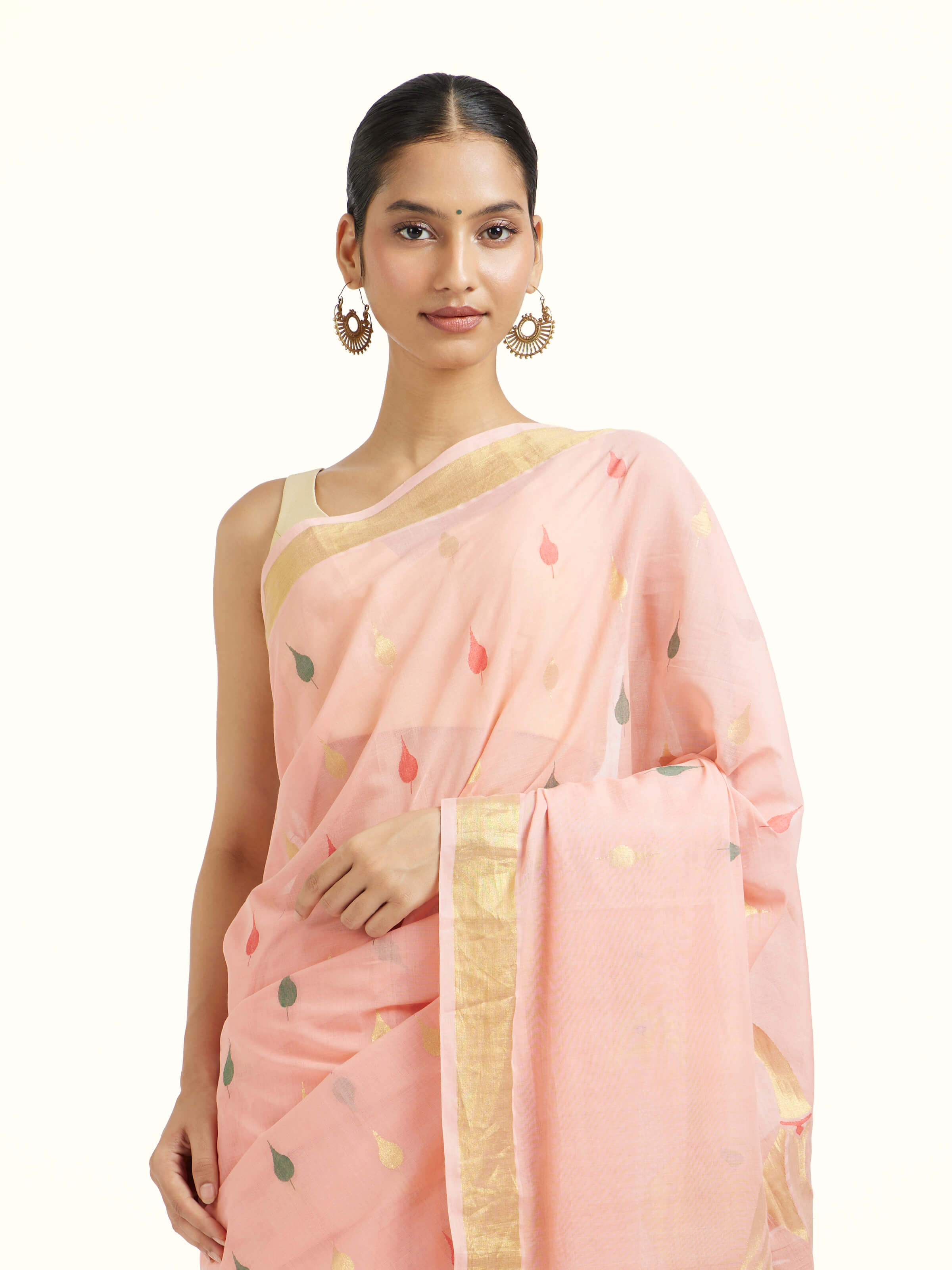 Beige Cotton Venkatagiri Saree