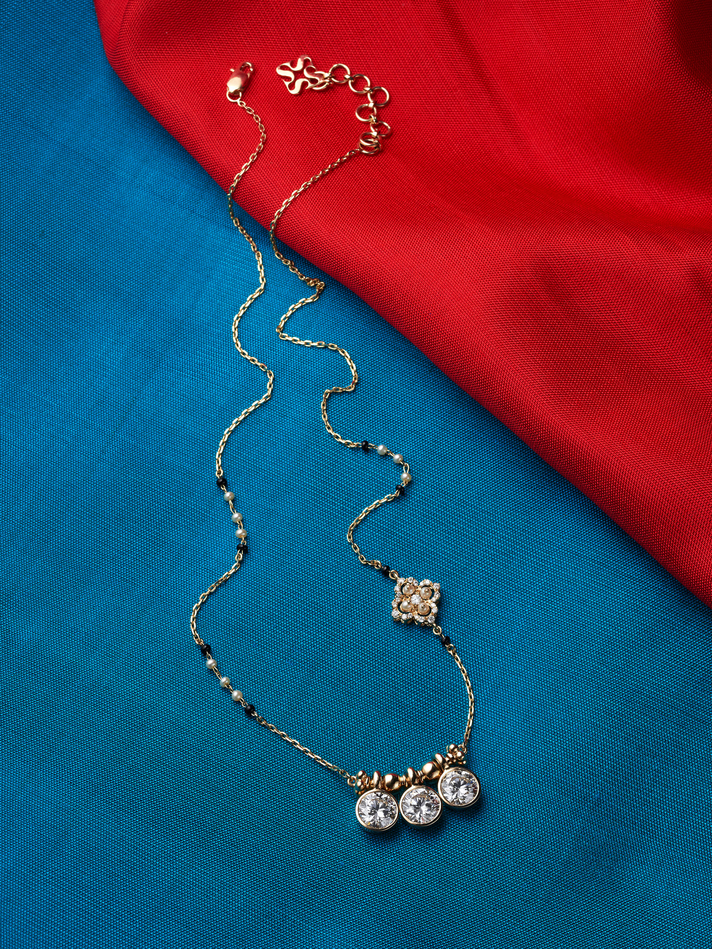 Open Setting 14 karat Gold Mangalsutra