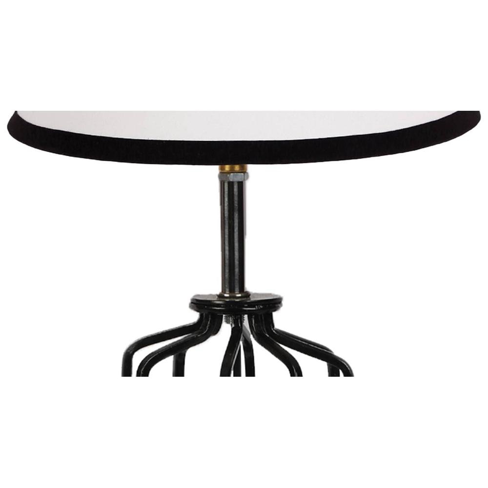 Reign Multicolor cotton Table lamp with Wood & Iron Base