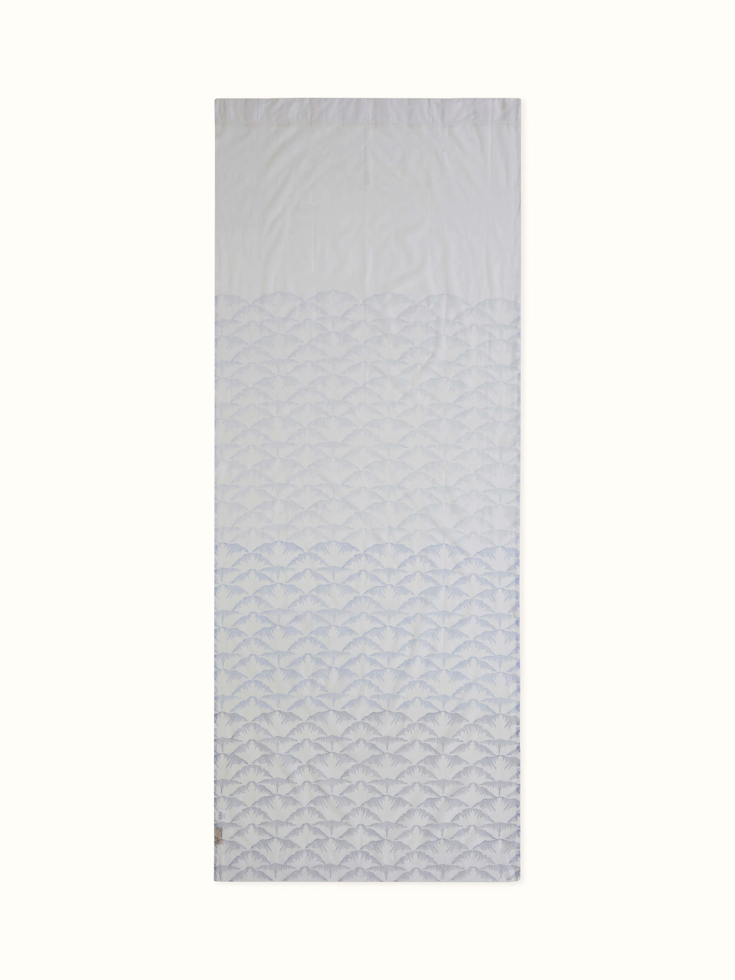 Parvat Indigo Ombre Cotton Silk Sanganeri Hand Block Printed Curtain, Long Door (9 Ft)