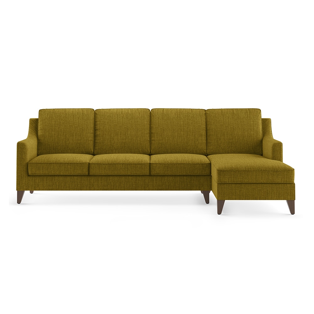 Abbey Sectional Sofa (Colour : Olive Green, Cushion : Soft, Seater : Right Aligned 3 Seater + Right Aligned Chaise)