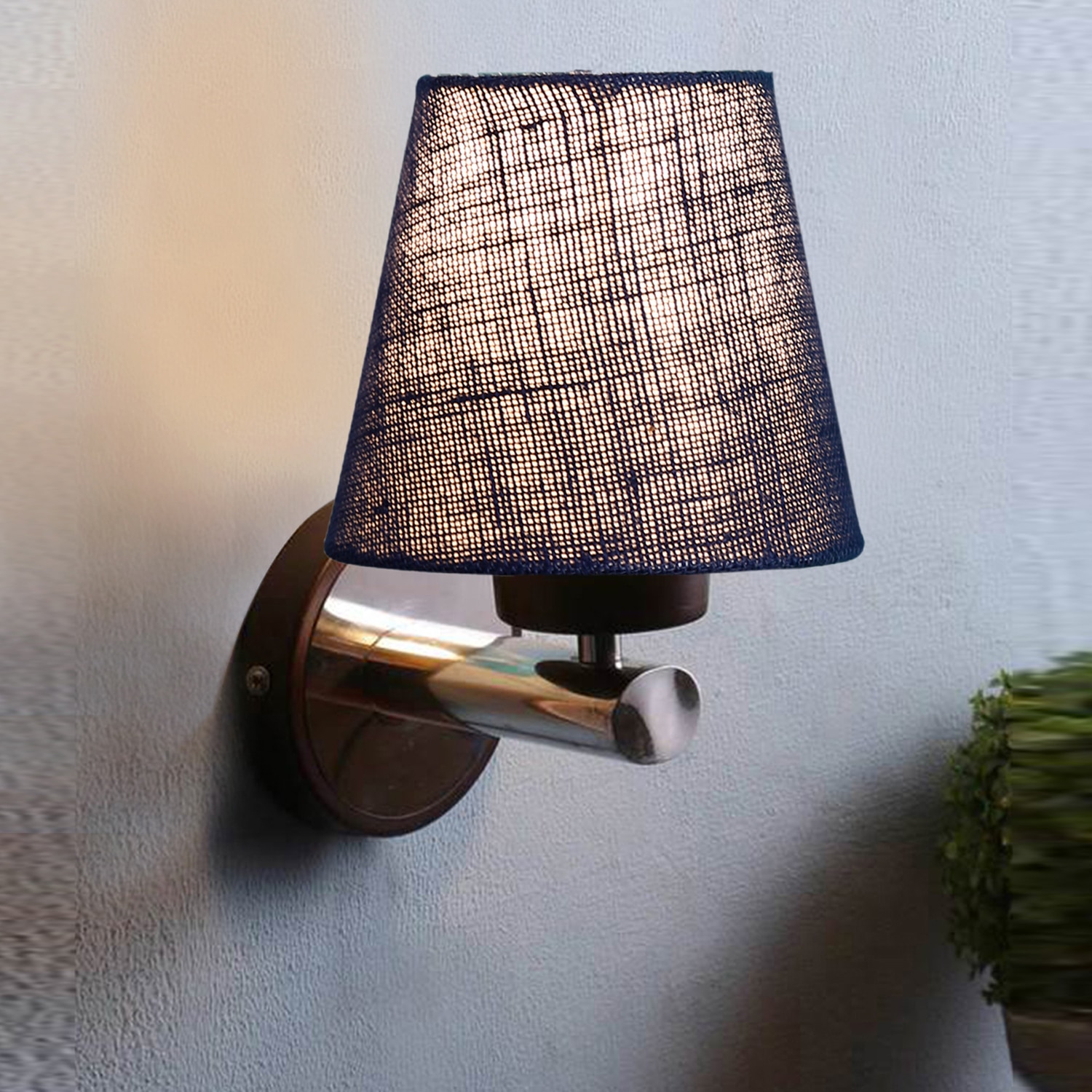 Devansh Metal Electric Wall Light in Blue Colour with Blue Shade Count of 1 Light - Devansh
