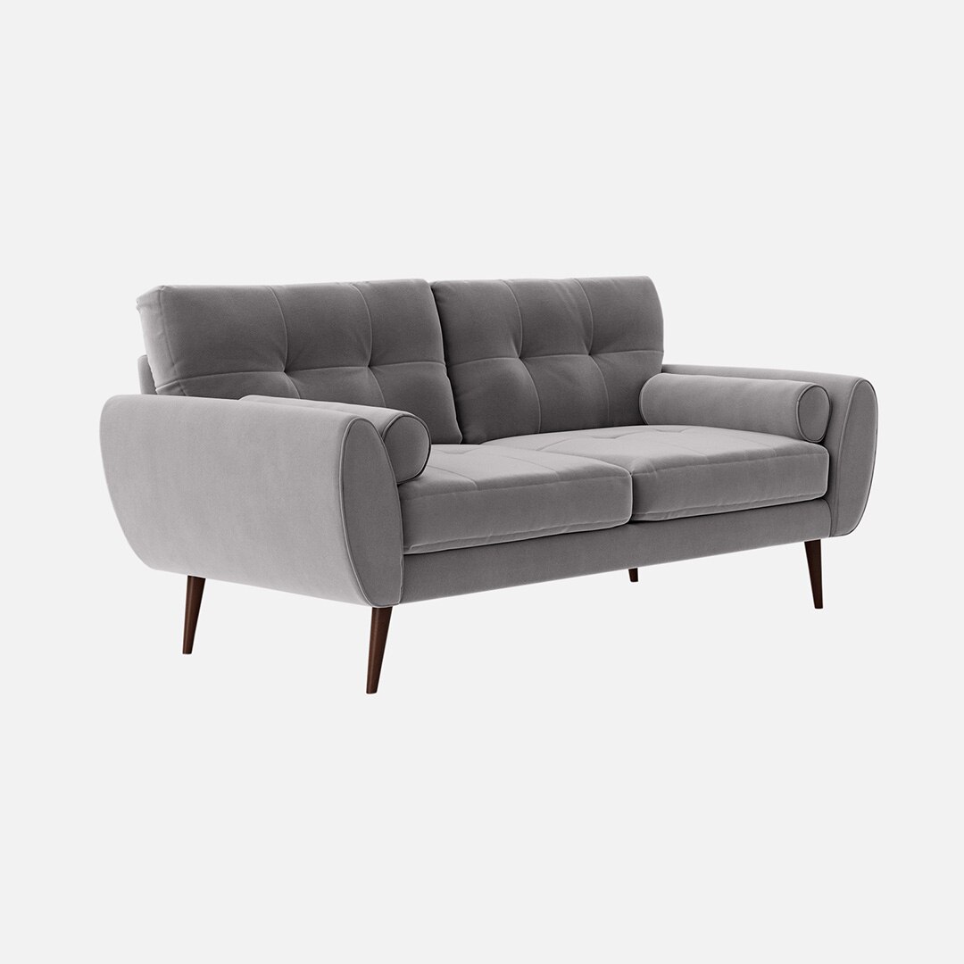 Faro Velvet 3 Seater Sofa in Grey Colour