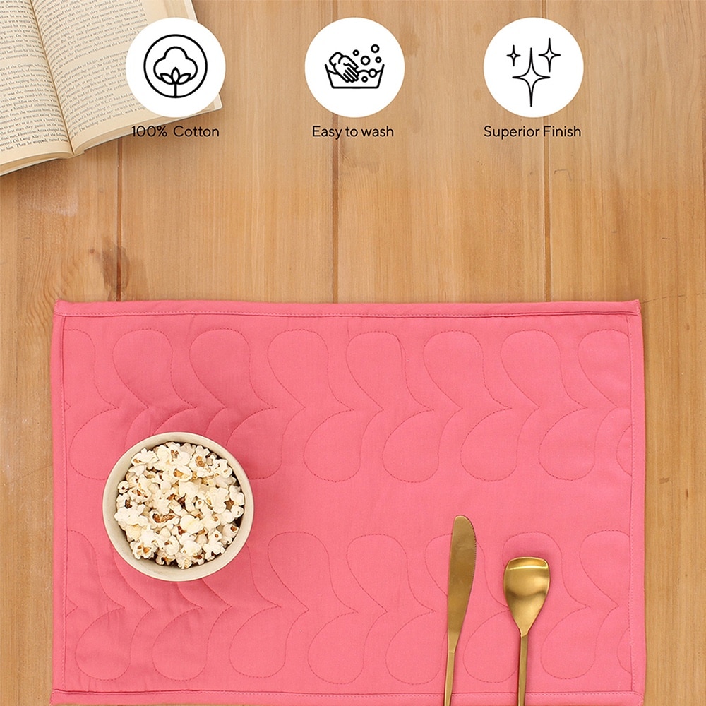 Kaliveli Set Of 2 Placemats With Dark Pink Colour