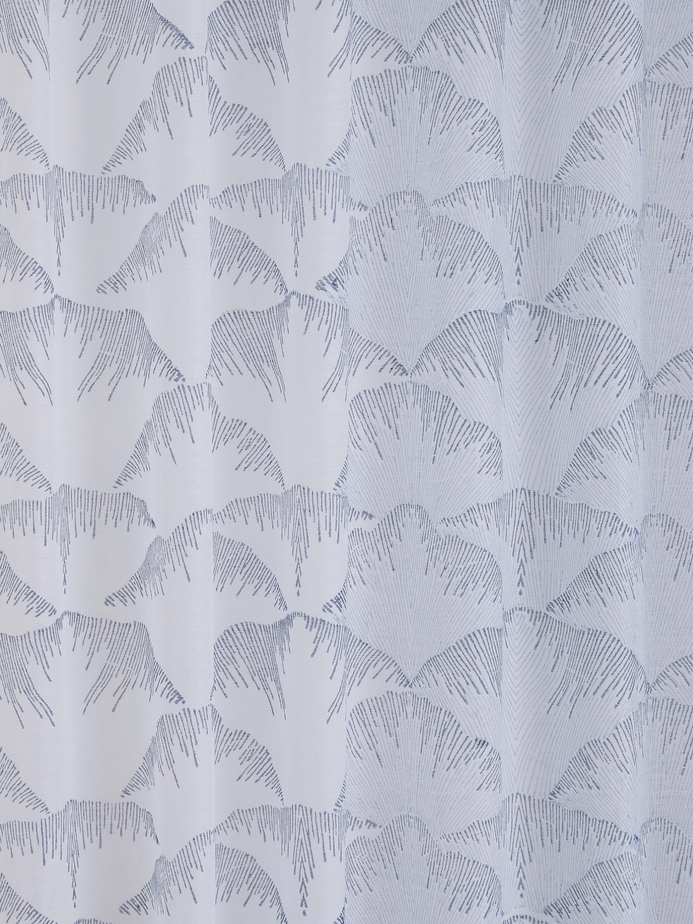 Parvat Indigo Cotton Silk Sanganeri Hand Block Printed Curtain (7 Ft)