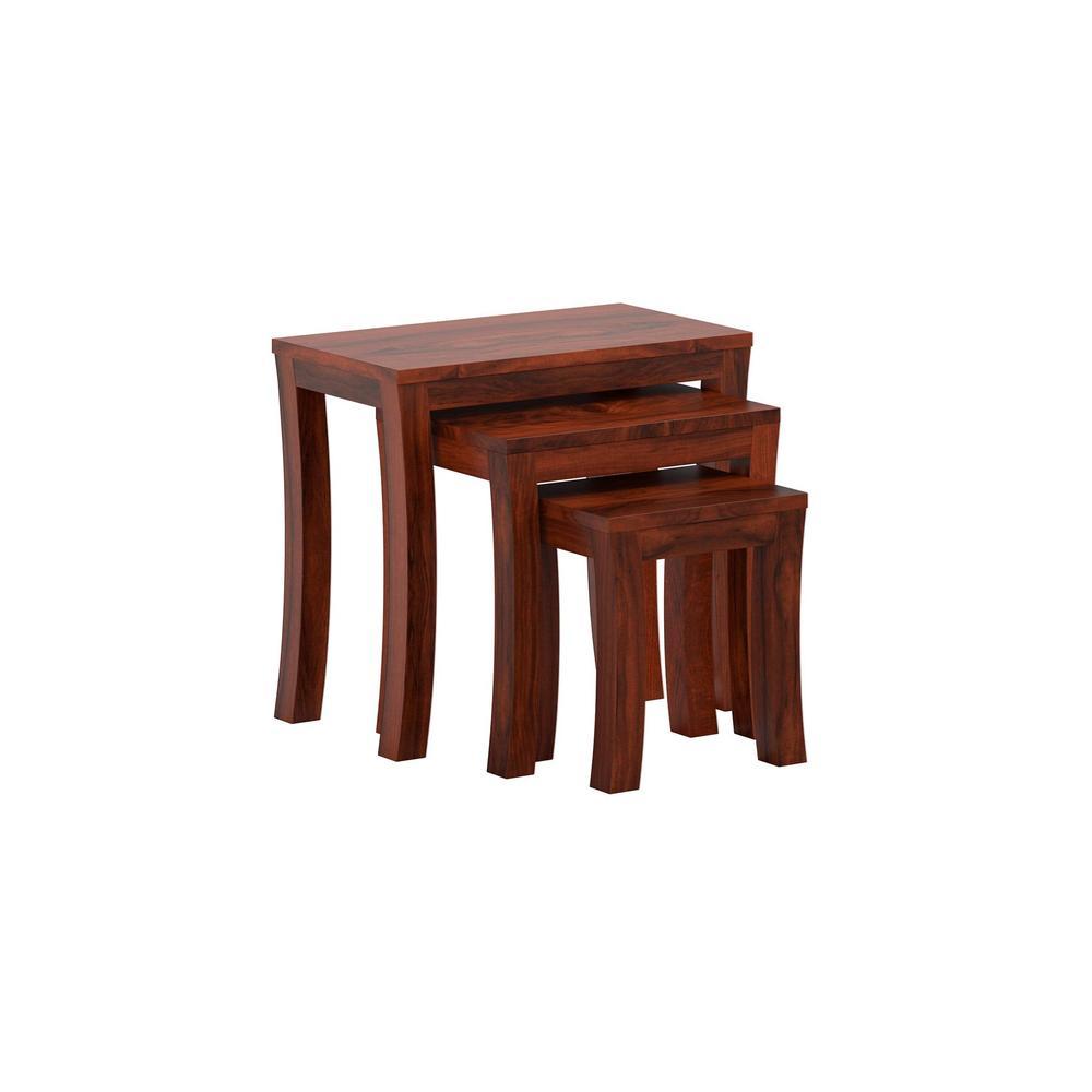 Hermes Solid Wood Side Table in  Honey Oak Finish