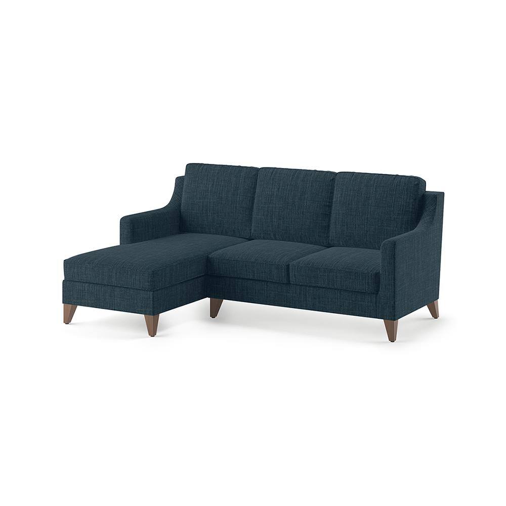 Abbey Sectional Sofa (Colour : Indigo Blue, Cushion : Hard, Seater : Left Aligned 2 Seater + Left Aligned Chaise)