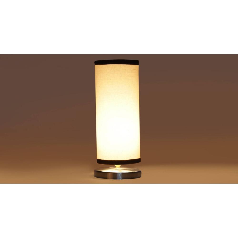 white & black cotton table lamp with Steel Base -7