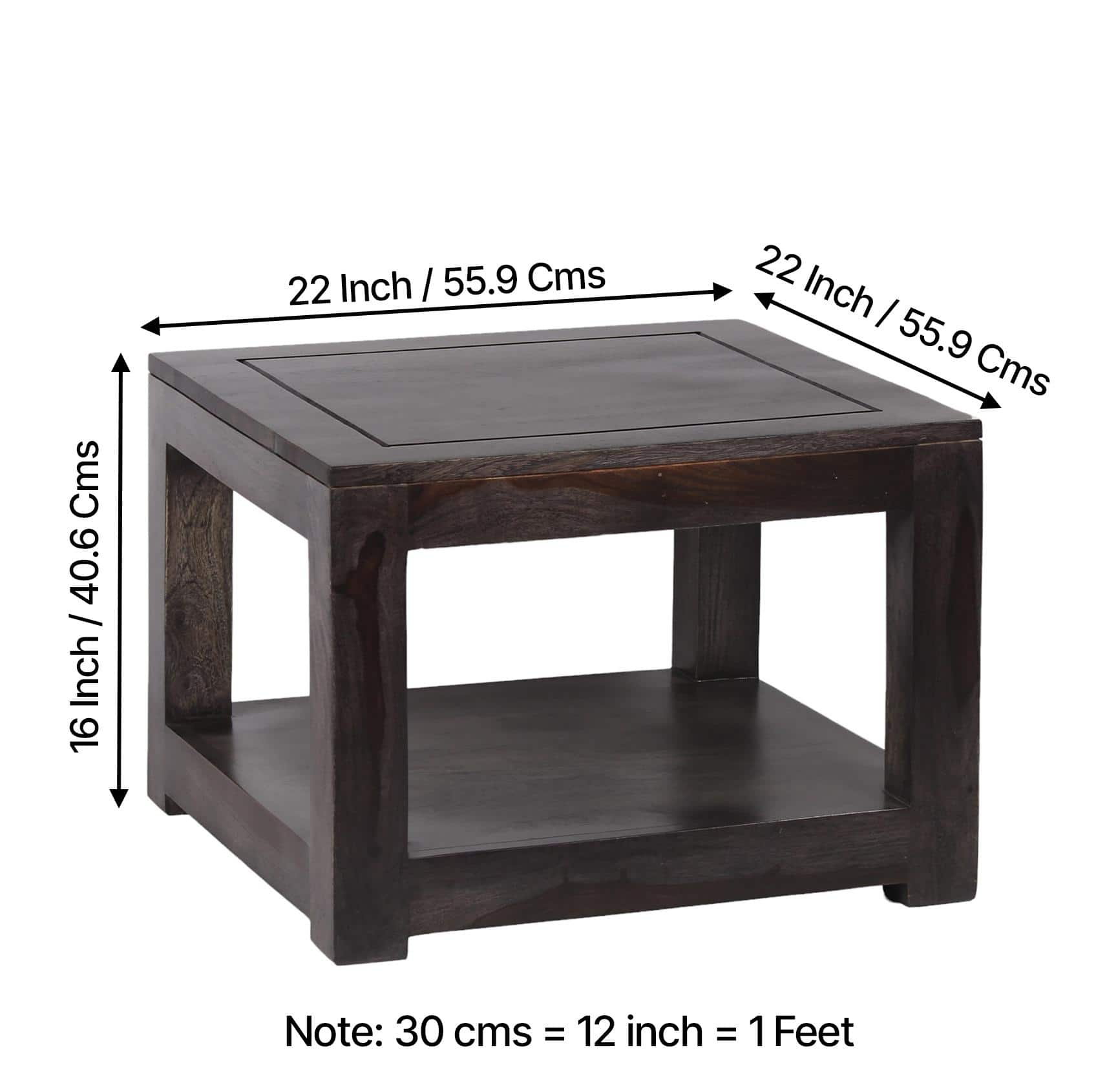 Lisbon Sheesham Wood Tea Table In Mahogany Finish