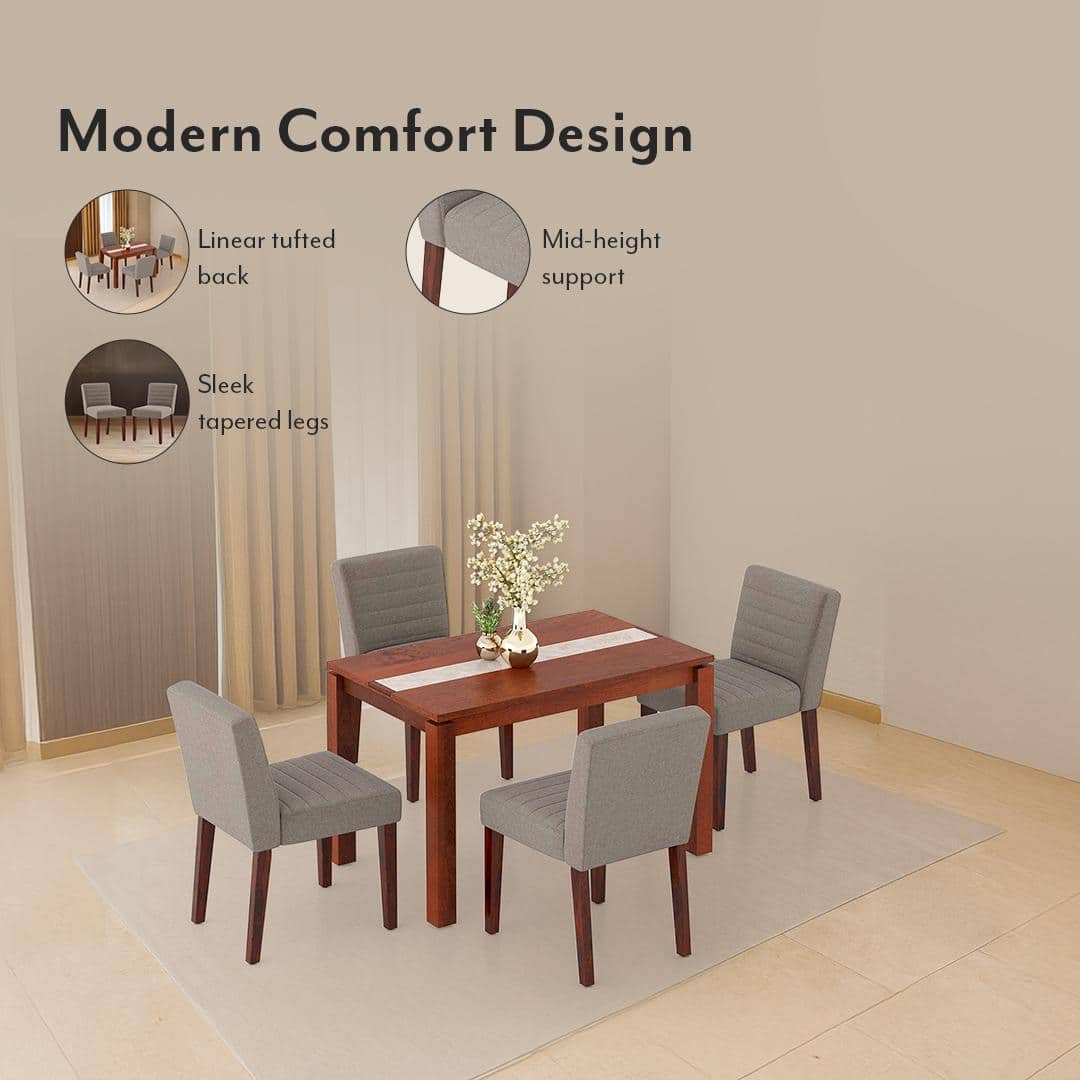 Ludo Upholstered Dining Chair In Shitake Beige Fabric