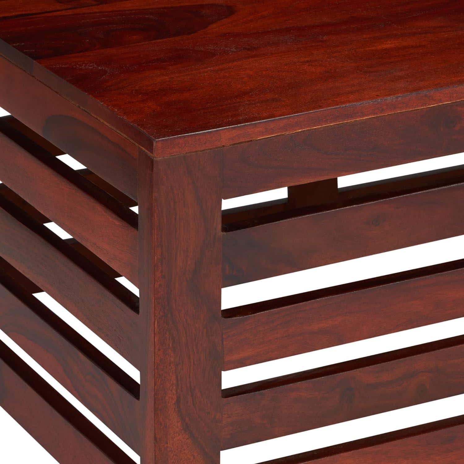 Erickson Sheesham Wood Contemporary Rectangle Coffee Table In Honey Finish