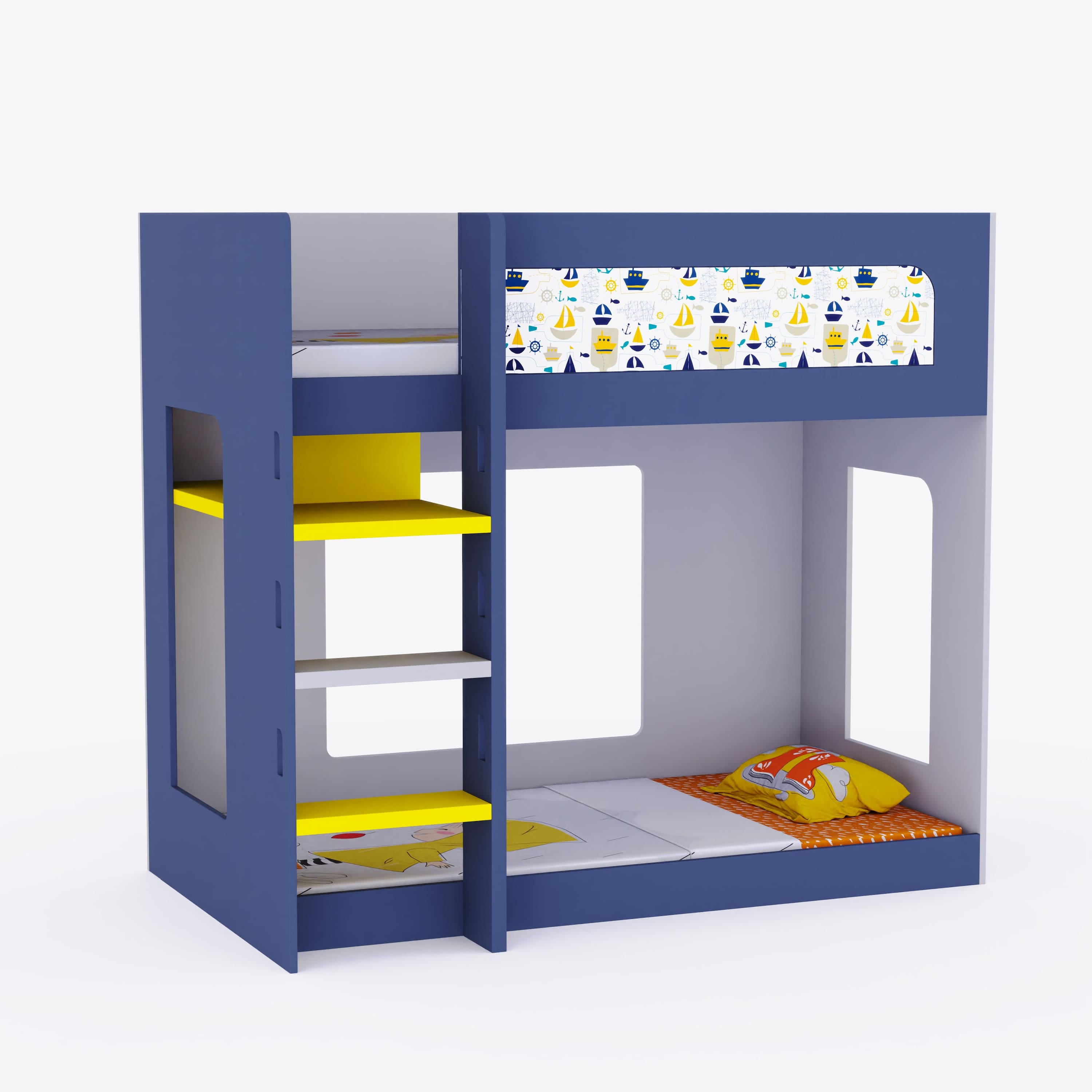 Caravan Bunk Bed Blue In Blue Colour