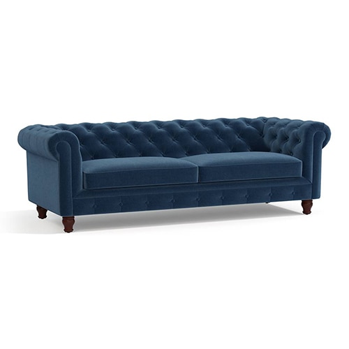 Winchester Premium 3 Seater Fabric Sofa in Lapis Blue Colour