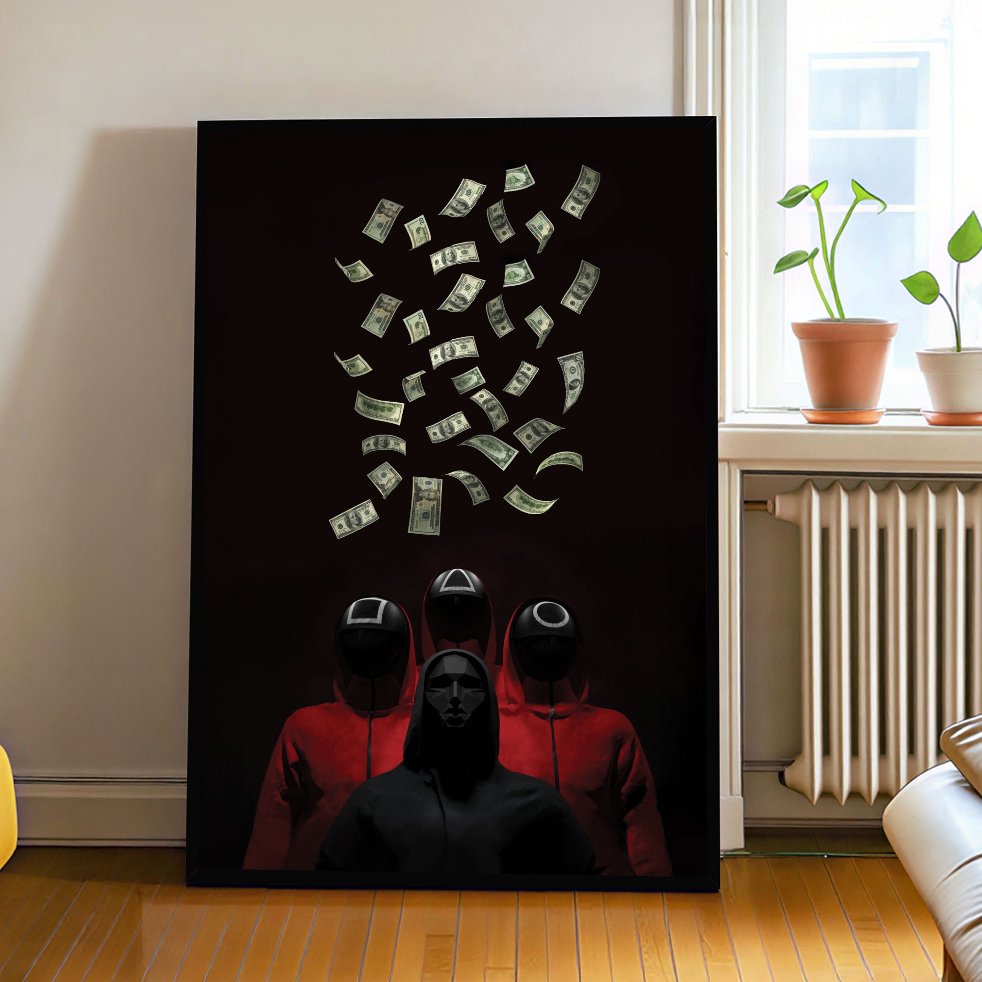 The Castle Decor Masked Rebel Street Art Wall Art Framed Painting 20x30 Inch