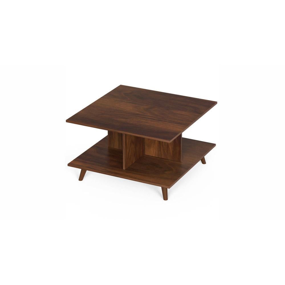 Sydney Engineered Wood Sqaure Shape Coffee Center Sofa Teapot Teapoy Console Corner Side For Sofa Living Room Home Hall Furniture (Brown Maple)