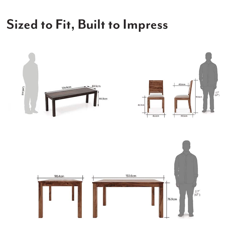 Arabia Oribi 6 Seater Dining Table With Capra Bench