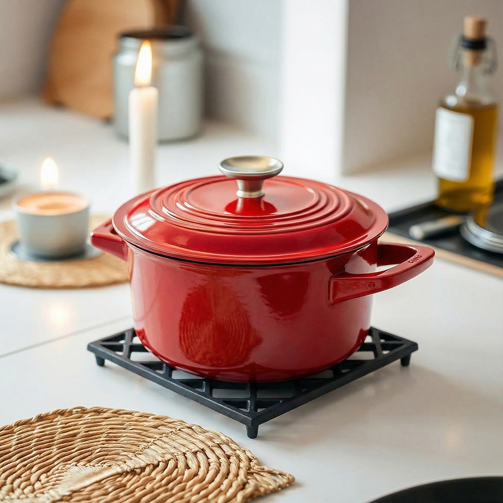 Metalsmith Square Metal Trivet Black Heat Resistant Table Protector - Metalsmith