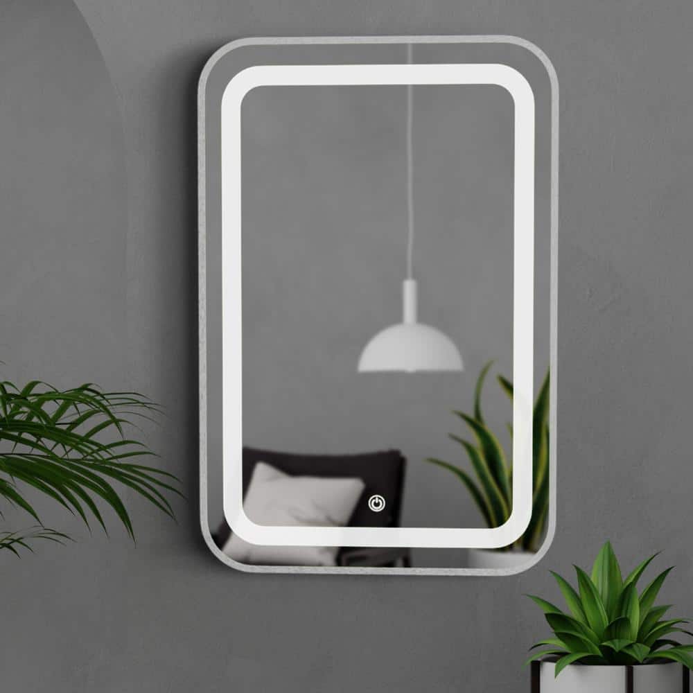 Aluminium LED Rectangular Decorative wall mirror by elegant arts and frames (Mirror size 600X900 mm)