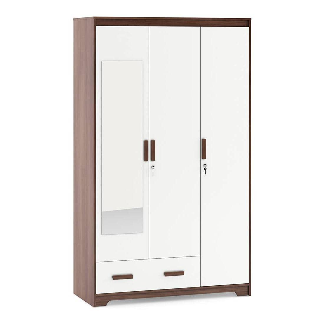Miller 3 Door Wardrobe With Mirror in Two Tone Finish