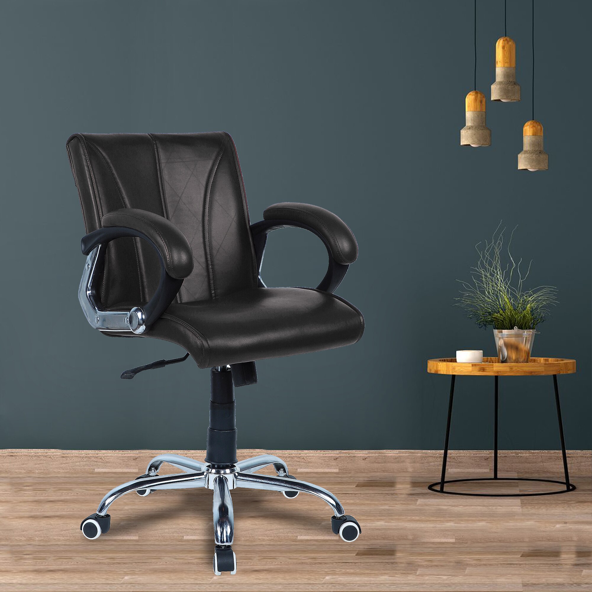 Liieancoinn Mid Back Executive Chair in Black Colour