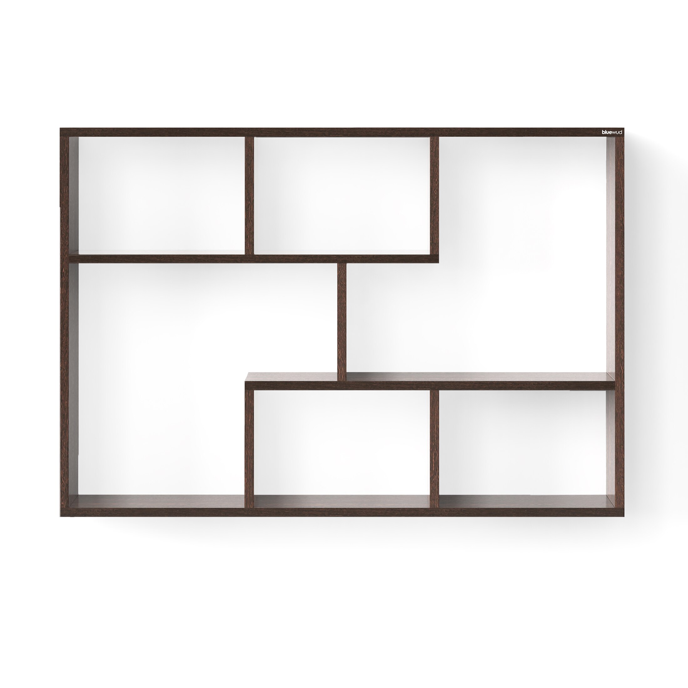 BLUEWUD Xude Engineered Wood Wall Mount Wall Shelf, Display Rack (Wenge)