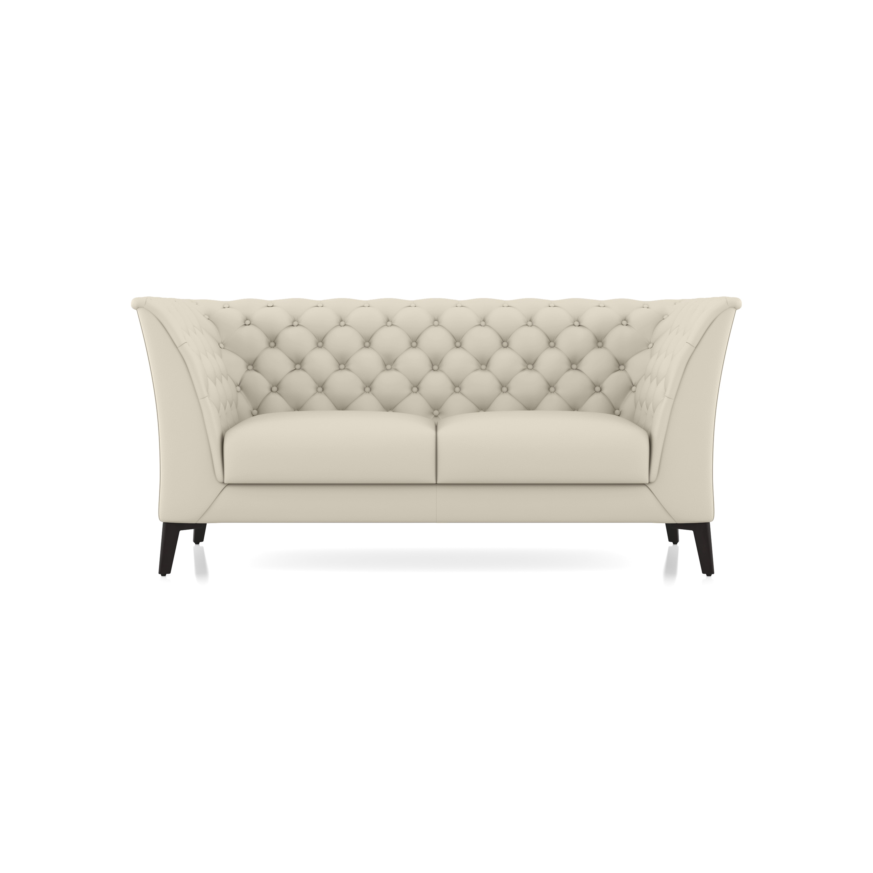 Weston 2 Seater Half Leather Sofa In Creme Fraiche Italian Leather - Urban Ladder