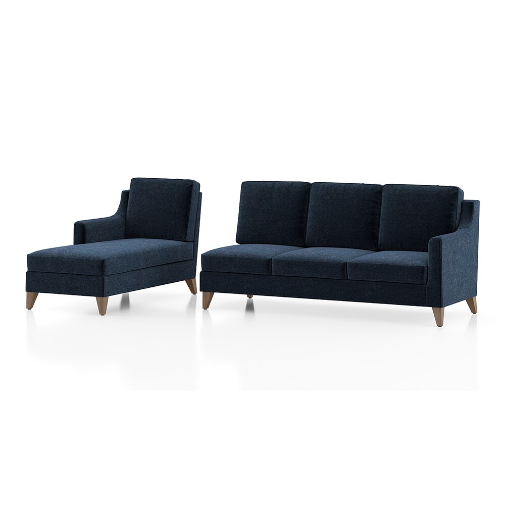 Abbey Sectional Sofa (Colour : Cobalt, Cushion : Hard, Seater : Left Aligned 3 Seater + Left Aligned Chaise)
