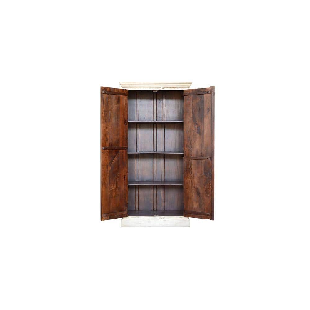 Sirhind Solid Wood 2 Door Wardrobe In White Finish