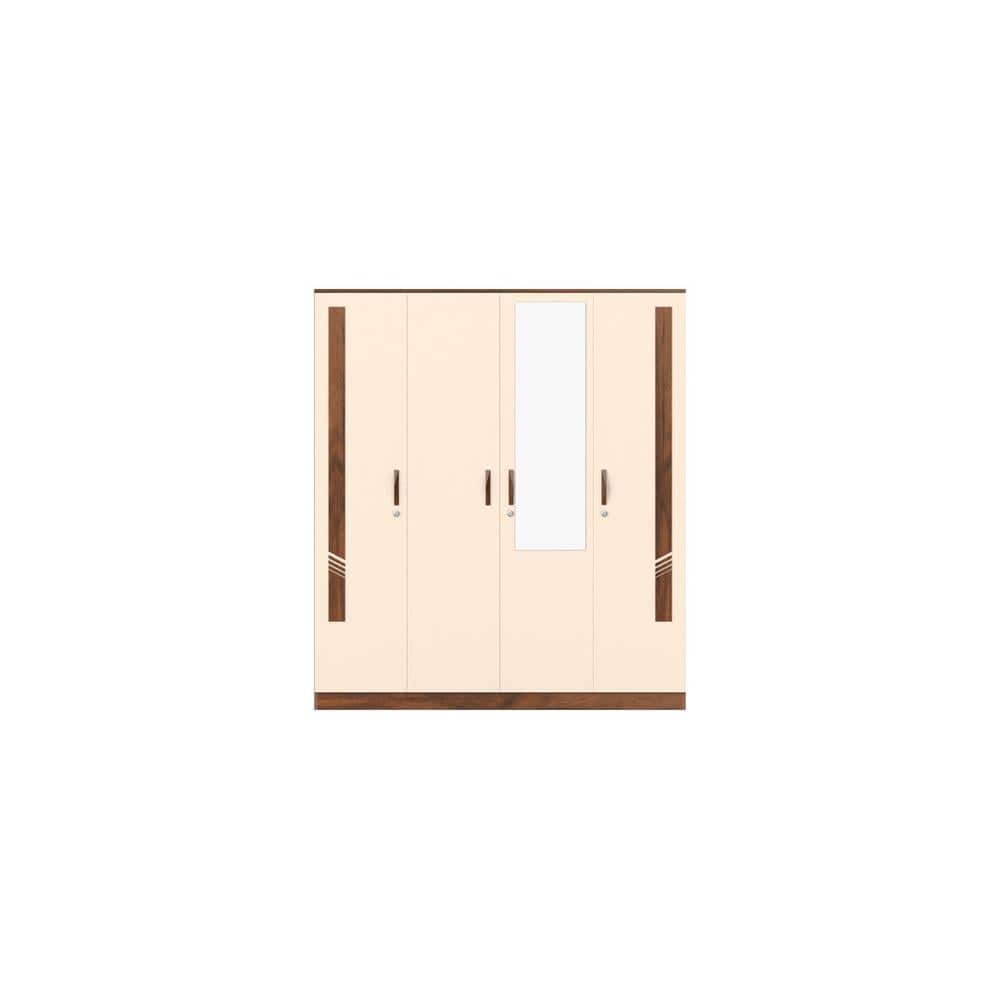 Andrie Engineered Wood 4 Door Cupboard with Mirror