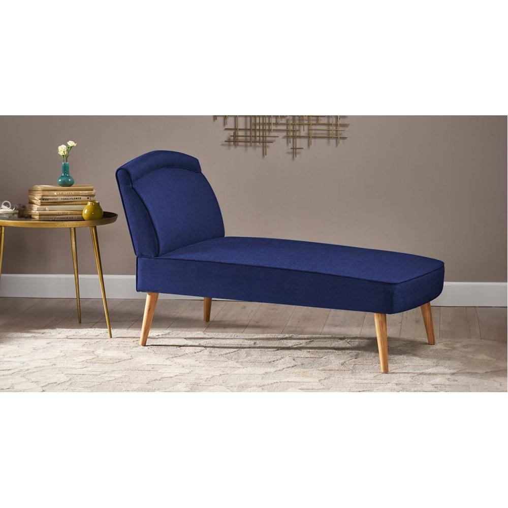 Recame Fabric Chaise Launger in Navy Blue Colour