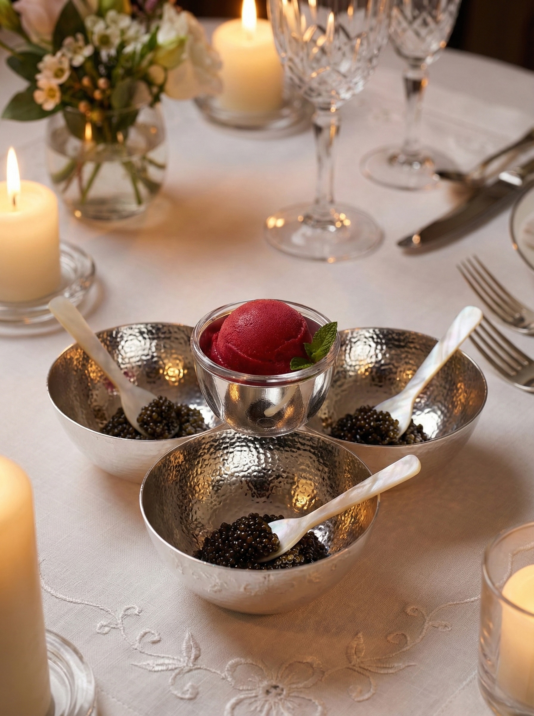 Lifestyle view of Silver-plated Nut Bowl