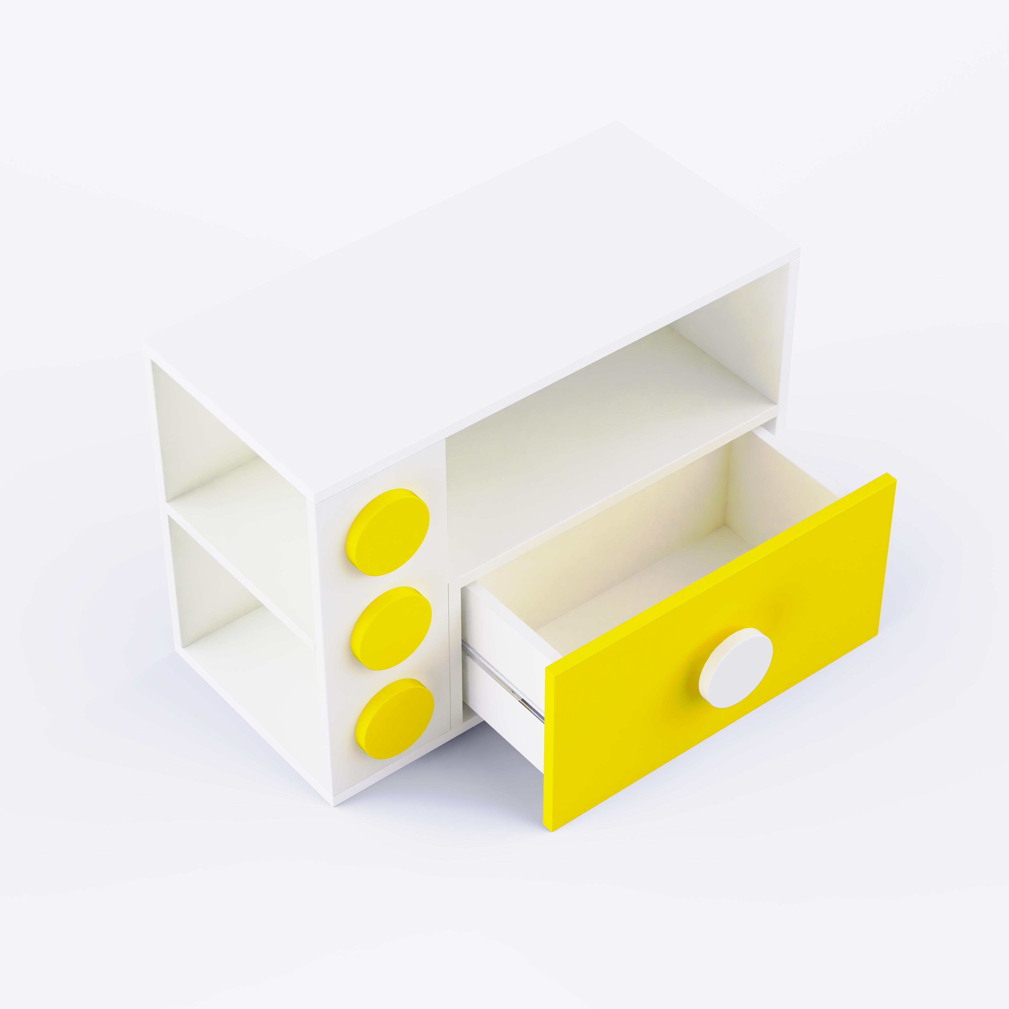 Building Blocks Storage Unit In Yellow Colour