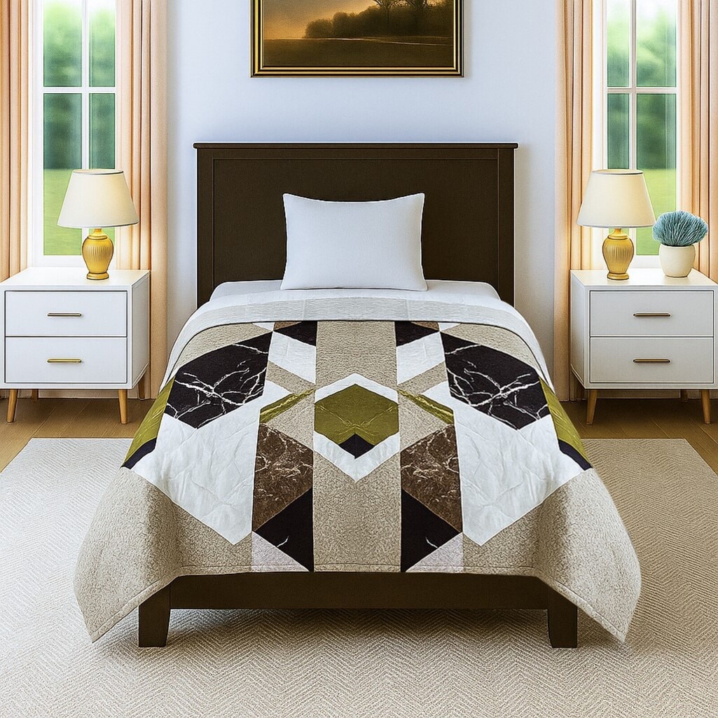 Multicolor Abstract 300 Cms Cotton Single Bed Size Comforter From Threads - Threads