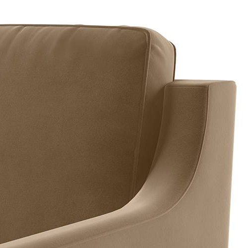 Abbey Sectional Sofa (Colour : Fawn Velvet, Cushion : Soft, Seater : Left Aligned 2 Seater + Left Aligned Chaise)