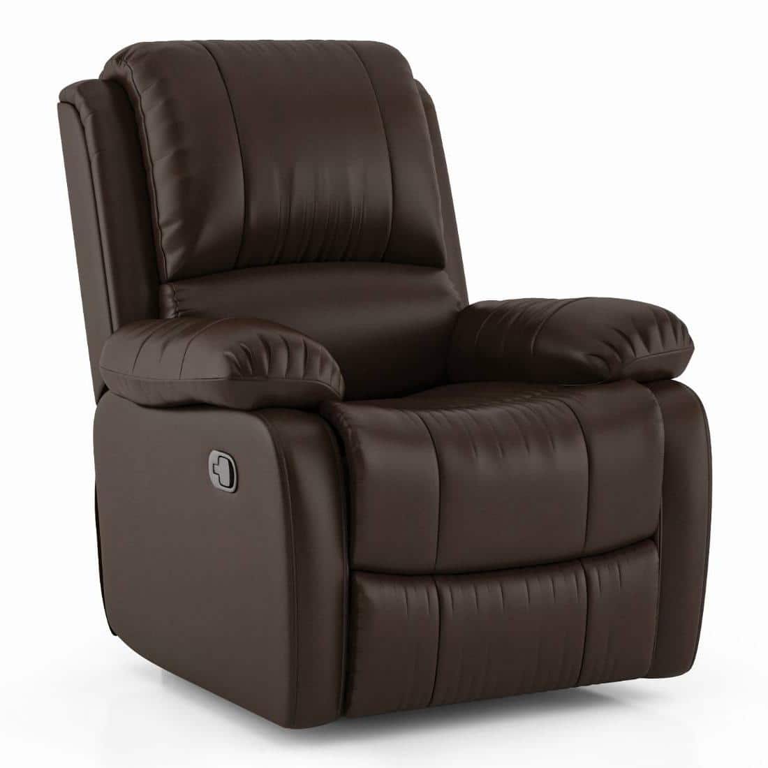 Lebowski Leatherette One Seater Manual Recliner in Espresso Colour