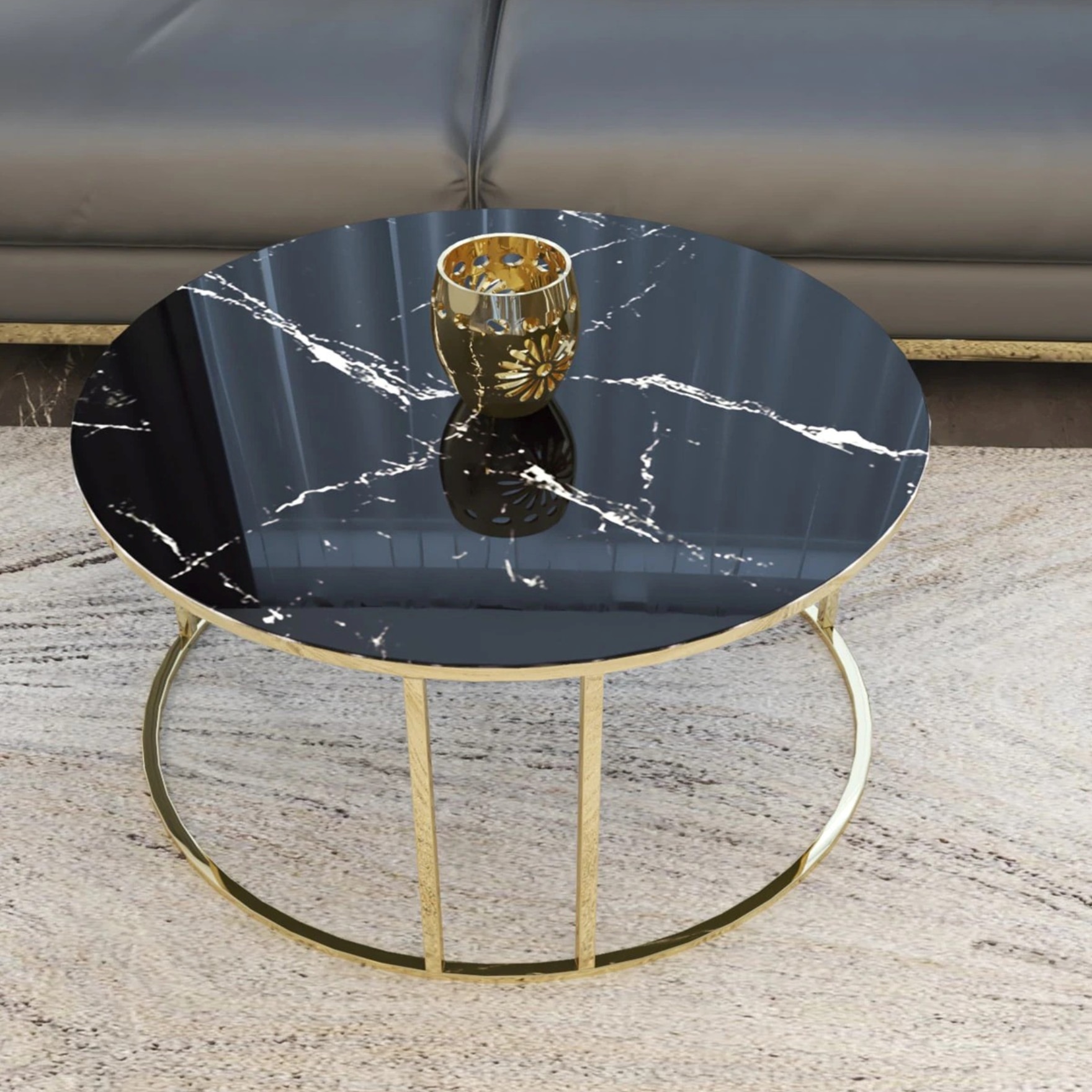 Handicrafts Town Black And Gold Coffee Table-picture-12