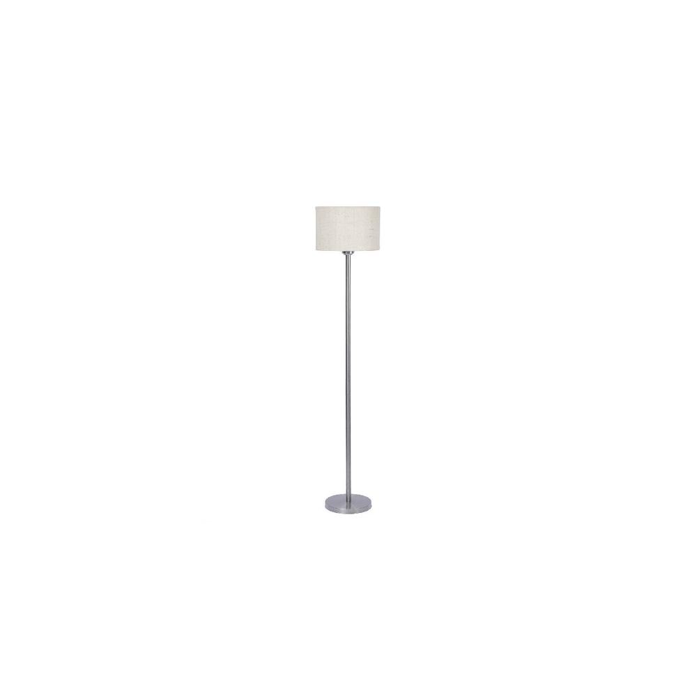 Emerald White Natural Fiber Floor Lamp with Steel Steel Base