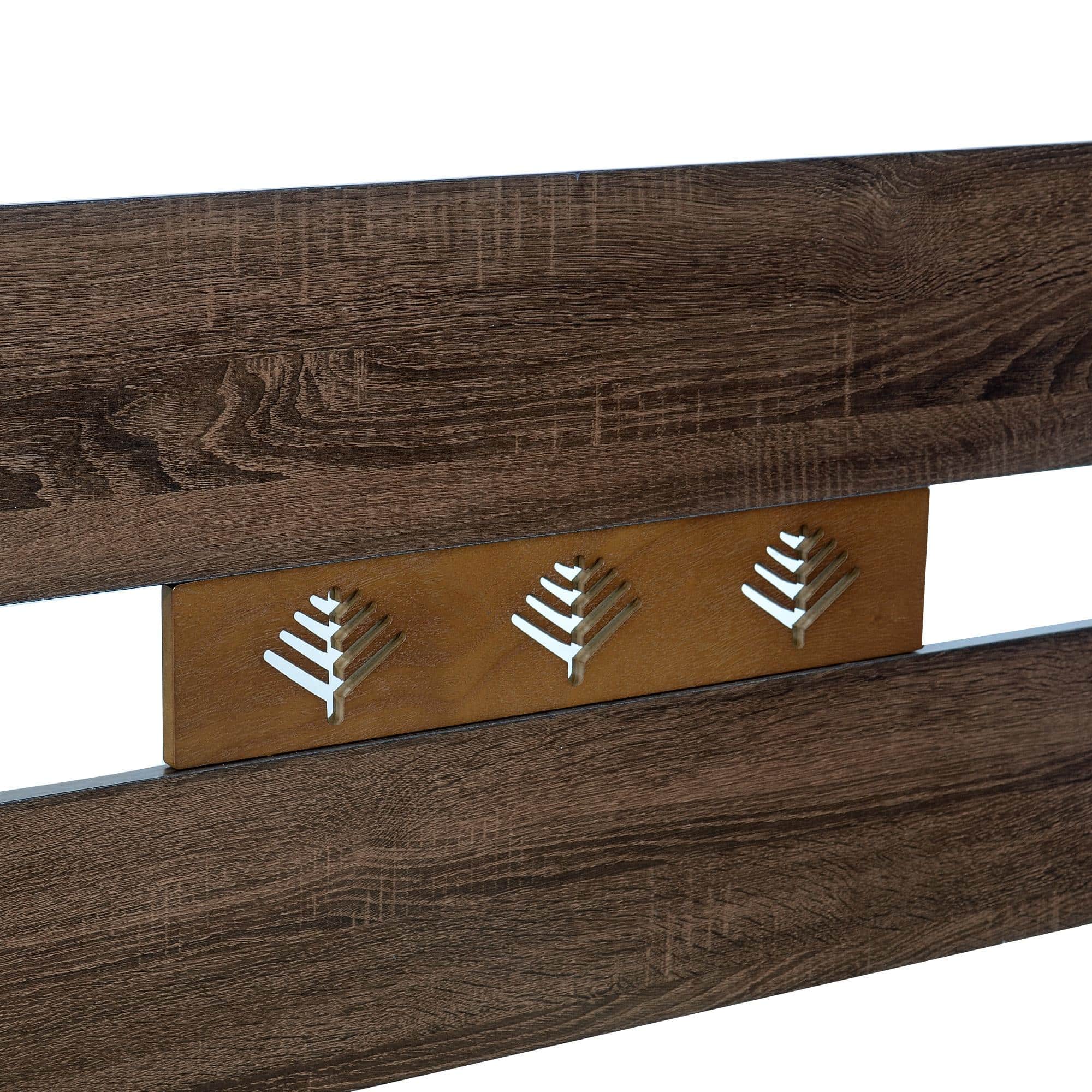 Yumako Queen Size Bed In Walnut Finish