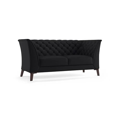 Weston 2 Seater Half Leather Sofa in Licorice Colour