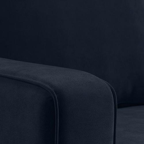 Apollo Compact Sofa (Colour : Sea Port Blue Velvet, Cushion : Hard, Back Type : High Back, Seating Capacity : Right Aligned 2 Seater + Right Aligned Chaise)